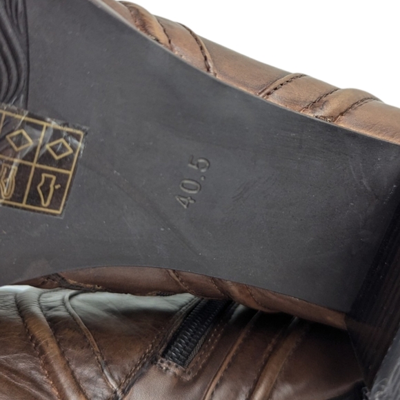 Anthropologie Everybody by BZ Moda Brown Leather Ankle Booties S - Picture 7 of 8